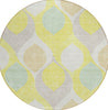 Piper Looms Chantille Mid-century Modern ACN749 Yellow Machine Washable Area Rug Round Main Image