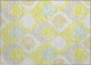 Piper Looms Chantille Mid-century Modern ACN749 Yellow Machine Washable Area Rug Scatter Main Image