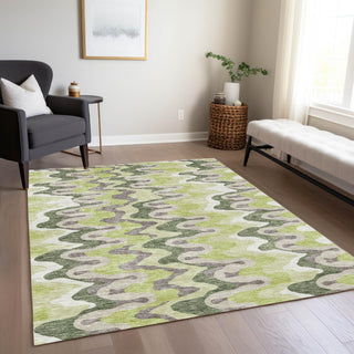 Piper Looms Chantille Waves ACN750 Aloe Machine Washable Area Rug Lifestyle Image Feature