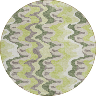 Piper Looms Chantille Waves ACN750 Aloe Machine Washable Area Rug Round Main Image