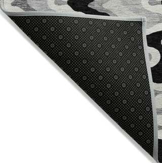 Piper Looms Chantille Waves ACN750 Black Machine Washable Area Rug Backing Image