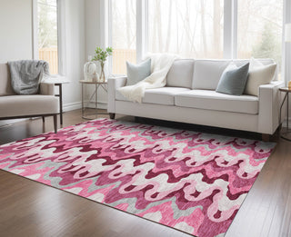 Piper Looms Chantille Waves ACN750 Blush Machine Washable Area Rug Lifestyle Image Feature