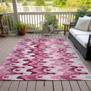Piper Looms Chantille Waves ACN750 Blush Machine Washable Area Rug Outdoor Lifestyle Image Feature