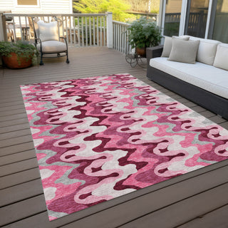 Piper Looms Chantille Waves ACN750 Blush Machine Washable Area Rug Outdoor Lifestyle Image Feature