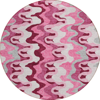 Piper Looms Chantille Waves ACN750 Blush Machine Washable Area Rug Round Main Image