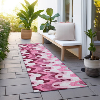 Piper Looms Chantille Waves ACN750 Blush Machine Washable Area Rug Runner Outdoor Lifestyle Image Feature