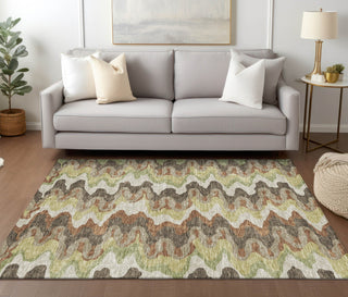 Piper Looms Chantille Waves ACN750 Chocolate Machine Washable Area Rug Lifestyle Image Feature