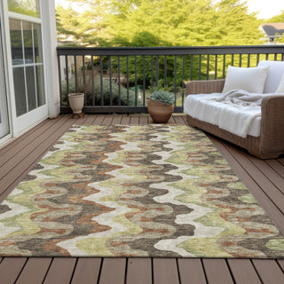Piper Looms Chantille Waves ACN750 Chocolate Machine Washable Area Rug Outdoor Lifestyle Image Feature