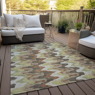 Piper Looms Chantille Waves ACN750 Chocolate Machine Washable Area Rug Outdoor Lifestyle Image Feature