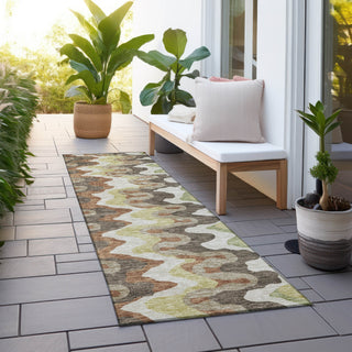 Piper Looms Chantille Waves ACN750 Chocolate Machine Washable Area Rug Runner Outdoor Lifestyle Image Feature