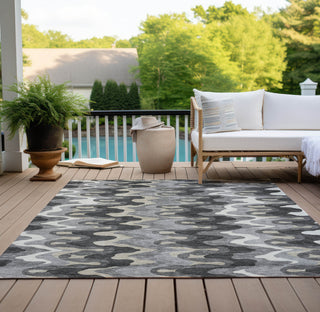 Piper Looms Chantille Waves ACN750 Gray Machine Washable Area Rug Outdoor Lifestyle Image Feature
