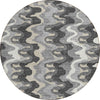 Piper Looms Chantille Waves ACN750 Gray Machine Washable Area Rug Round Main Image