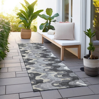 Piper Looms Chantille Waves ACN750 Gray Machine Washable Area Rug Runner Outdoor Lifestyle Image Feature