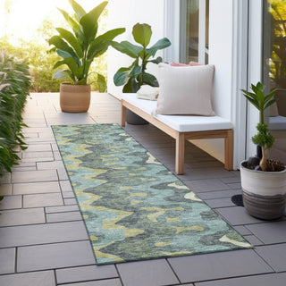 Piper Looms Chantille Waves ACN750 Sage Machine Washable Area Rug Runner Outdoor Lifestyle Image Feature