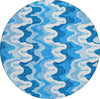 Piper Looms Chantille Waves ACN750 Sky Machine Washable Area Rug Round Main Image