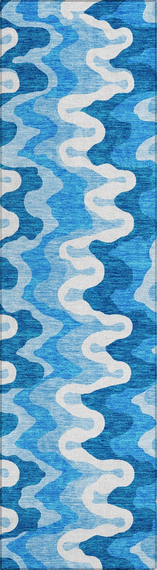 Piper Looms Chantille Waves ACN750 Sky Machine Washable Area Rug Runner Main Image