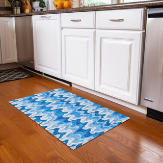 Piper Looms Chantille Waves ACN750 Sky Machine Washable Area Rug Scatter Lifestyle Image Feature