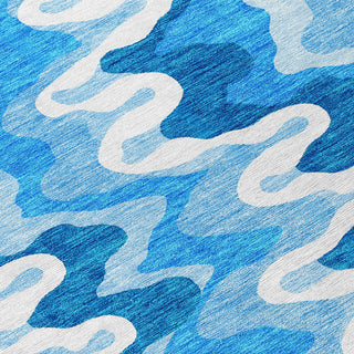 Piper Looms Chantille Waves ACN750 Sky Machine Washable Area Rug Swatch Image