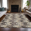Piper Looms Chantille Waves ACN750 Taupe Machine Washable Area Rug Lifestyle Image Feature