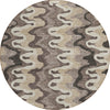 Piper Looms Chantille Waves ACN750 Taupe Machine Washable Area Rug Round Main Image