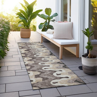 Piper Looms Chantille Waves ACN750 Taupe Machine Washable Area Rug Runner Outdoor Lifestyle Image Feature