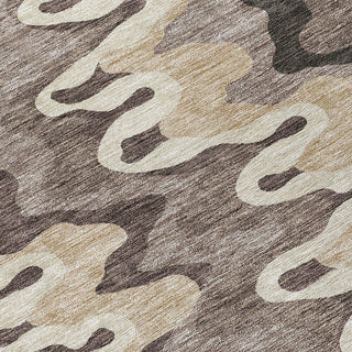 Piper Looms Chantille Waves ACN750 Taupe Machine Washable Area Rug Swatch Image