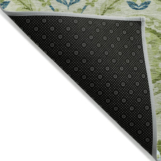 Piper Looms Chantille Floral ACN751 Aloe Machine Washable Area Rug Backing Image