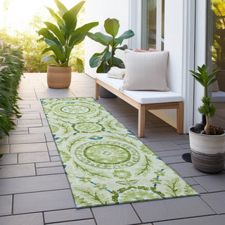 Piper Looms Chantille Floral ACN751 Aloe Machine Washable Area Rug Runner Outdoor Lifestyle Image Feature