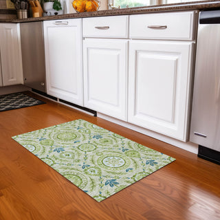 Piper Looms Chantille Floral ACN751 Aloe Machine Washable Area Rug Scatter Lifestyle Image Feature