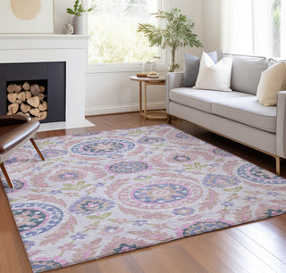 Piper Looms Chantille Floral ACN751 Blush Machine Washable Area Rug Lifestyle Image Feature