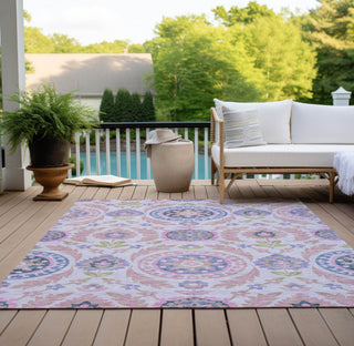 Piper Looms Chantille Floral ACN751 Blush Machine Washable Area Rug Outdoor Lifestyle Image Feature