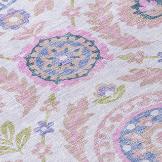 Piper Looms Chantille Floral ACN751 Blush Machine Washable Area Rug Swatch Image