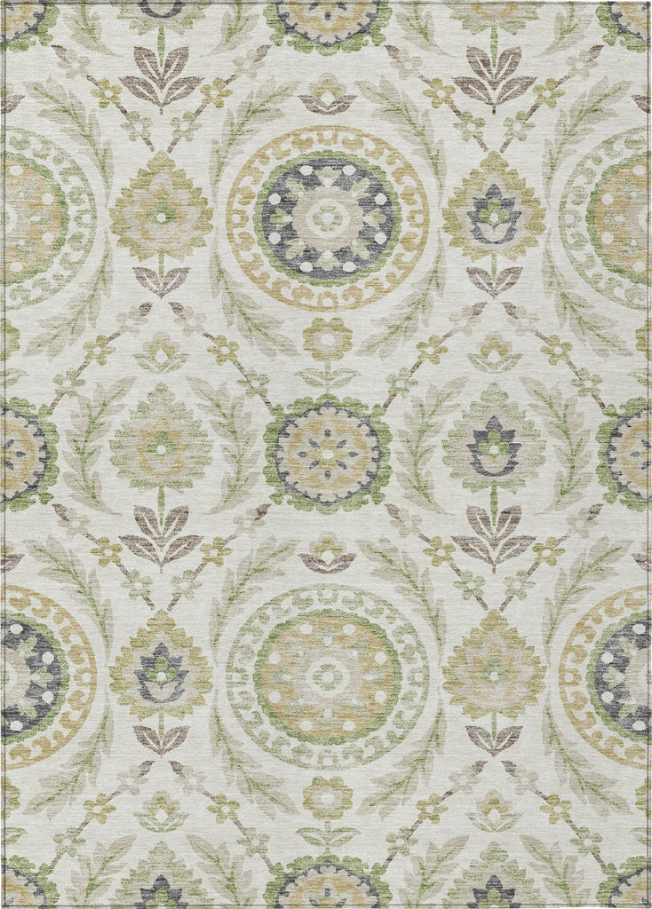 Piper Looms Chantille Floral ACN751 Ivory Machine Washable Area Rug main image
