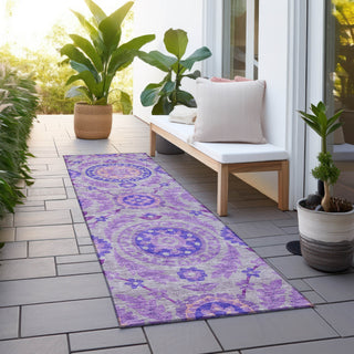 Piper Looms Chantille Floral ACN751 Lavender Machine Washable Area Rug Runner Outdoor Lifestyle Image Feature