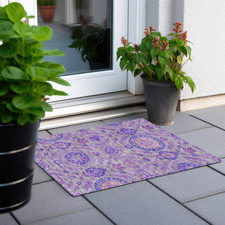 Piper Looms Chantille Floral ACN751 Lavender Machine Washable Area Rug Scatter Outdoor Lifestyle Image Feature