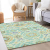 Piper Looms Chantille Floral ACN751 Mint Machine Washable Area Rug Lifestyle Image Feature