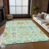Piper Looms Chantille Floral ACN751 Mint Machine Washable Area Rug Lifestyle Image Feature