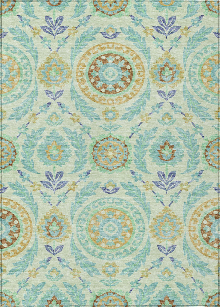 Piper Looms Chantille Floral ACN751 Mint Machine Washable Area Rug main image