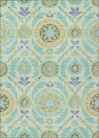 Piper Looms Chantille Floral ACN751 Mint Machine Washable Area Rug main image