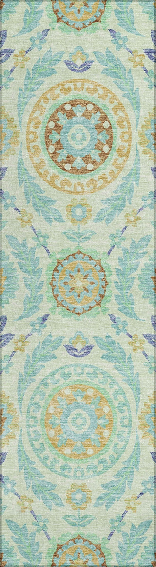 Piper Looms Chantille Floral ACN751 Mint Machine Washable Area Rug Runner Main Image