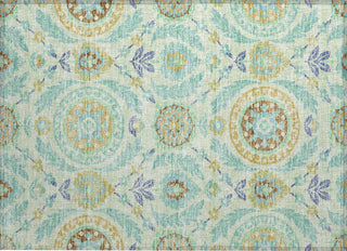 Piper Looms Chantille Floral ACN751 Mint Machine Washable Area Rug Scatter Main Image