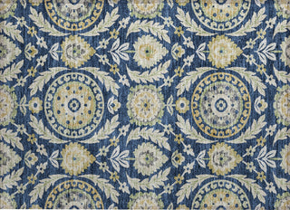 Piper Looms Chantille Floral ACN751 Navy Machine Washable Area Rug Scatter Main Image