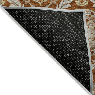 Piper Looms Chantille Floral ACN751 Paprika Machine Washable Area Rug Backing Image
