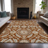 Piper Looms Chantille Floral ACN751 Paprika Machine Washable Area Rug Lifestyle Image Feature