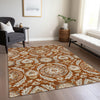 Piper Looms Chantille Floral ACN751 Paprika Machine Washable Area Rug Lifestyle Image Feature
