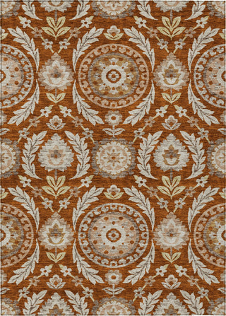 Piper Looms Chantille Floral ACN751 Paprika Machine Washable Area Rug main image