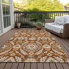 Piper Looms Chantille Floral ACN751 Paprika Machine Washable Area Rug Outdoor Lifestyle Image Feature