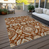 Piper Looms Chantille Floral ACN751 Paprika Machine Washable Area Rug Outdoor Lifestyle Image Feature