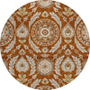 Piper Looms Chantille Floral ACN751 Paprika Machine Washable Area Rug Round Main Image