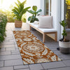 Piper Looms Chantille Floral ACN751 Paprika Machine Washable Area Rug Runner Outdoor Lifestyle Image Feature